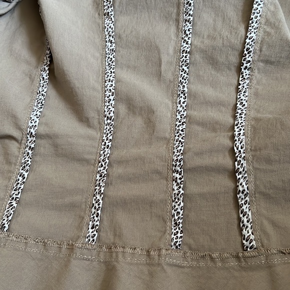 Vintage MarcCain Khaki Cotton-Blend Ruffle Blazer N2 - Picture 11 of 14